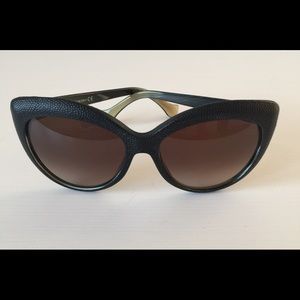 NWOT Authentic Balenciaga Leather Sunglasses Black